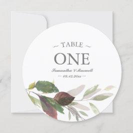 Herfst Burgundy Leaf Wedding Waterverf Table Numbe Kaart