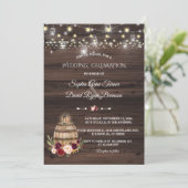 Herfst Burgundy Marsala Wine Barrel Floral Weddens Kaart (Staand voorkant)