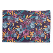 Herfst Burgundy Navy Mustard Waterverf Flowers Art Kussensloop (Achterkant)