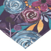 Herfst Burgundy Navy Mustard Waterverf Flowers Art Tafelkleed (Gekanteld)