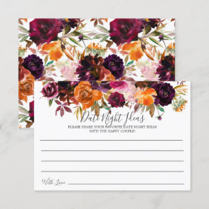 Herfst Burgundy Oranje Floral Date Night Ideas Car Kaart