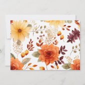 Herfst Burgundy Oranje Floral Wedding Kaart (Achterkant)