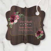 Herfst Burgundy Pink Floral Bloom Wedding Bedankjes Labels (Achterkant)