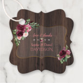 Herfst Burgundy Pink Floral Bloom Wedding Bedankjes Labels (Voorkant)