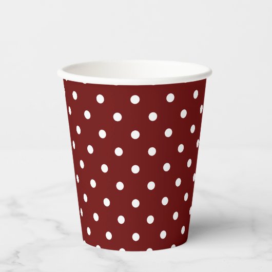 Herfst Burgundy Polka Dot Pattern Cups Papieren Bekers (Voorkant)