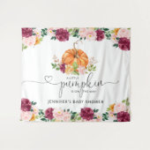 Herfst burgundy pompoen baby shower wandkleed (Voorkant (horizontaal))