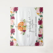 Herfst burgundy pompoen baby shower wandkleed (Voorkant)