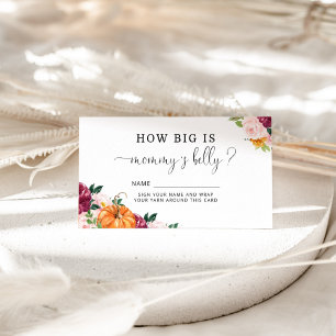 Herfst burgundy pompoen hoe groot de buik van mama informatiekaartje