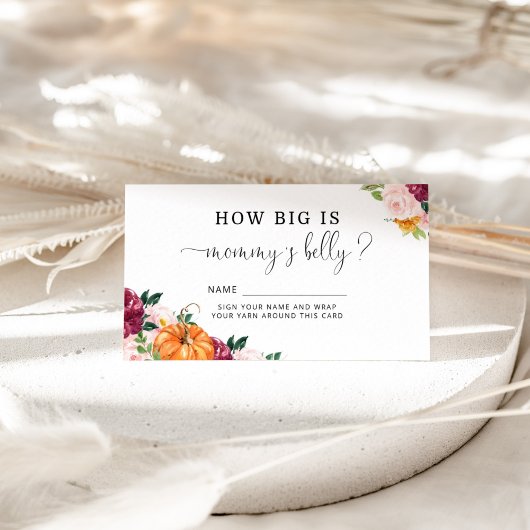 Herfst burgundy pompoen hoe groot de buik van mama informatiekaartje