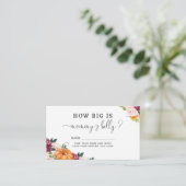 Herfst burgundy pompoen hoe groot de buik van mama informatiekaartje (Staand voorkant)