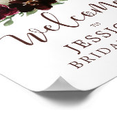 Herfst Burgundy Pumpkin Shower Welkomstbord Poster (Hoek)