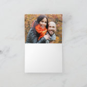 Herfst Burgundy Red Floral Foto bruiloft Bedankkaart (Binnen)