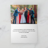 Herfst Burgundy Red Modern Photo Wedding Bedankkaart (Binnen)