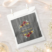 Herfst Burgundy Rozen Sunflower Barn Wood Weddensc Bedankzakje (Geknipt)
