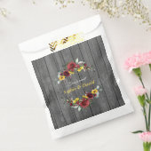 Herfst Burgundy Rozen Sunflower Barn Wood Weddensc Bedankzakje (Gezegeld)