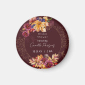 Herfst Burgundy Sfeervolle Waterverf Bruiloft Fees Magneet (Voorkant)