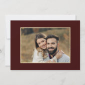 Herfst Burgundy Terracotta Floral Wedding Foto Save The Date (Achterkant)