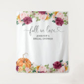 Herfst burgundy verliefd worden bruidsmeisje douch wandkleed (Voorkant)