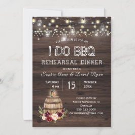 Herfst Burgundy Wine Barrel Floral Rehearsal Dinne Kaart