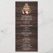 Herfst Burgundy Wine Barrel Floral Wedding Program Programmakaart (Voorkant)