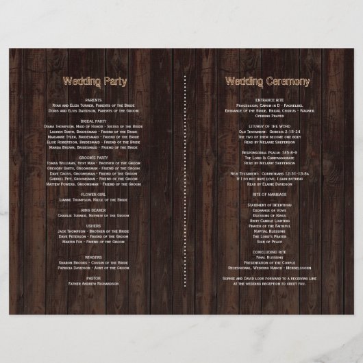 Herfst Burgundyrozen Zonnebloemen Oud Hout Program Flyer (Achterkant)