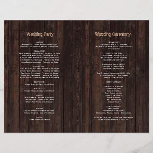 Herfst Burgundyrozen Zonnebloemen Oud Hout Program Flyer (Achterkant)