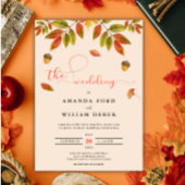 Herfst Burnt Sinaasappel Modern Script Huwelijksui Kaart