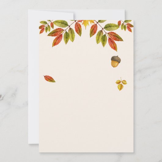 Herfst Burnt Sinaasappel Modern Script Huwelijksui Kaart (Achterkant)