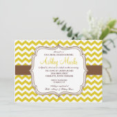 Herfst Burt Yellow chevron INvitation Kaart (Staand voorkant)