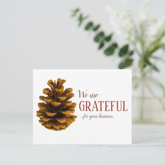 Herfst Business bedankkaarten - Pinecone Briefkaart (Staand voorkant)