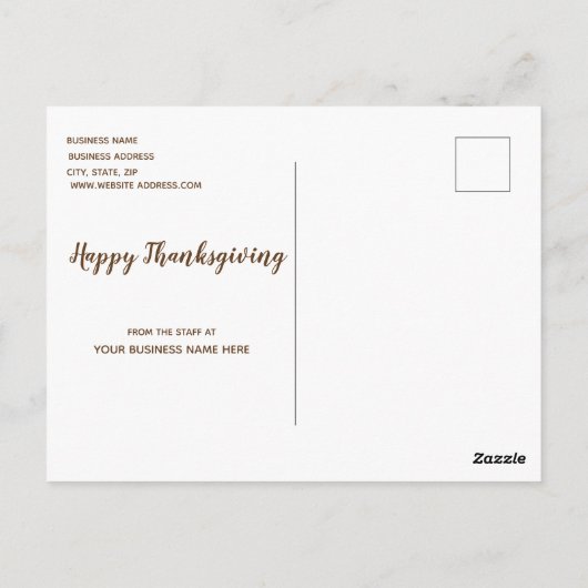 Herfst Business bedankkaarten - Pinecone Briefkaart (Achterkant)