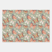 Herfst Butterfly BOHO Floral Autumn Thanksgiving Inpakpapier Vel (Voorkant 3)