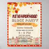 Herfst Buurt Block Party evenement sjabloon Poster (Voorkant)