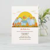 Herfst Buurt Blok Party Uitnodiging (Staand voorkant)