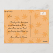 Herfst C geel bladeren bruiloft gunst dank u Briefkaart (Achterkant)