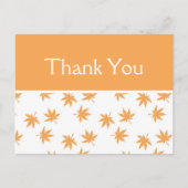 Herfst C geel bladeren bruiloft gunst dank u Briefkaart (Voorkant)