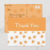Herfst c gele bladeren huwelijksgunst bedankt briefkaart (Voorkant / Achterkant)