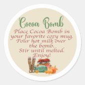 HERFST, cacaombom Ronde Sticker (Voorkant)