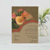 Herfst Cala Lily Bouquet Wedding Invitation Kaart (Staand voorkant)