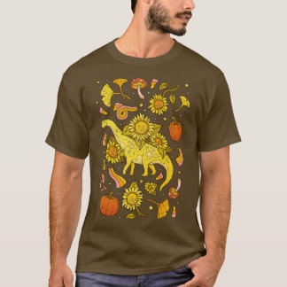 Herfst Camarasaurus Herfst Dinosaurus Zonnebloem K T-shirt