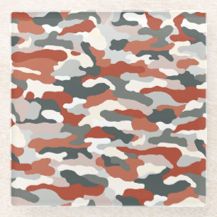 Herfst Camouflage Glazen Onderzetter