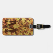 Herfst Camouflage Glitter Sinaasappel Jacht Camo Bagagelabel (Voorkant horizontaal)