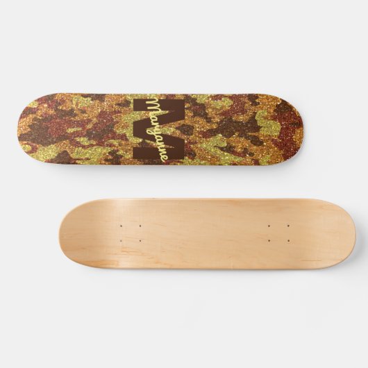 Herfst Camouflage Glitter Sinaasappel Jacht Camo Persoonlijk Skateboard (Horizontaal)