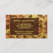 Herfst Camouflage Glitter Sinaasappel Jacht Camo Visitekaartje (Achterkant)