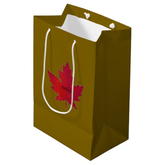 Herfst Canada Maple Leaf Gift Bag Medium Cadeauzakje (Voorkant Gekanteld)
