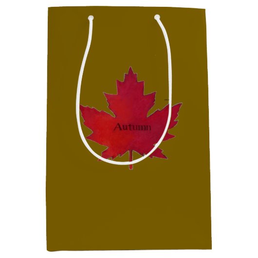 Herfst Canada Maple Leaf Gift Bag Medium Cadeauzakje (Voorkant)