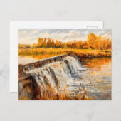 Herfst Canal Lock Waterval Feestdagenkaart (Voorkant / Achterkant)