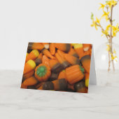 Herfst Candy Corn "Happy Halloween!" Kaart (Gele Bloem)