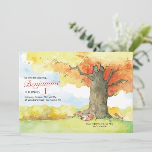 Herfst Canopy Invitation Kaart (Staand voorkant)