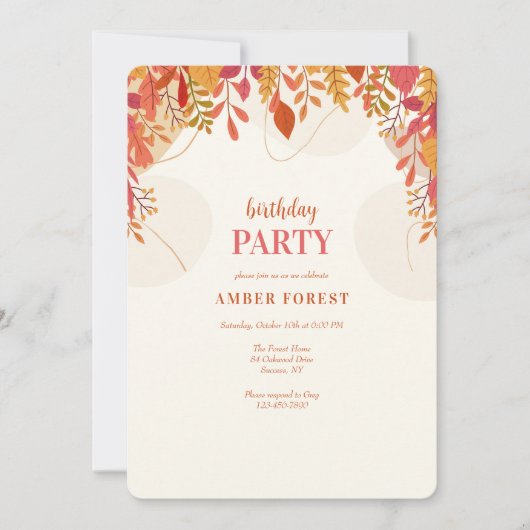 Herfst Canopy Invitation Kaart (Voorkant)